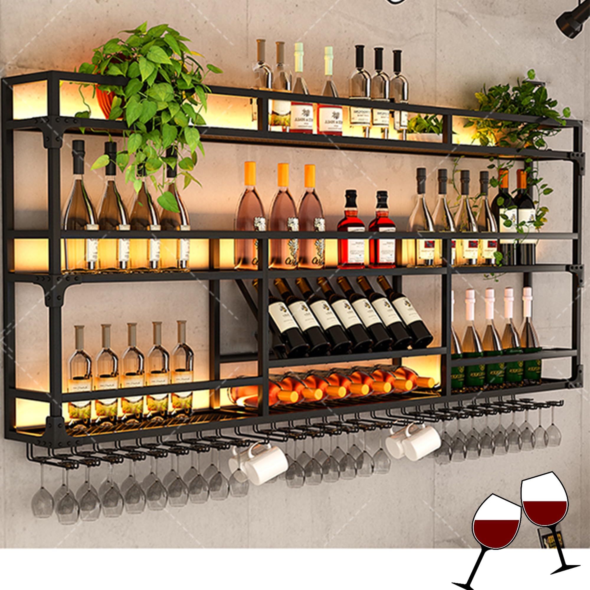 Arredamento Mensola per Vini in Legno massello di Vino Americano Rack