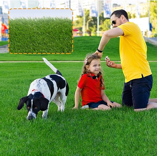 Miniatura 6 de Heyroll Alfombra de césped artificial gruesa de 3 x 8 pies, 1.378 in para interiores y exteriores, césped artificial Astro para perros y mascotas,