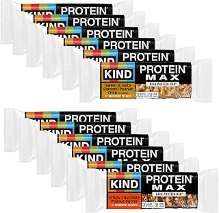 KIND Protein MAX Variety Pack: 20g Protein Keto Bars, 1g Sugar, Gluten-Free - Chocolate PB & Caramel Crisp, 12 Count