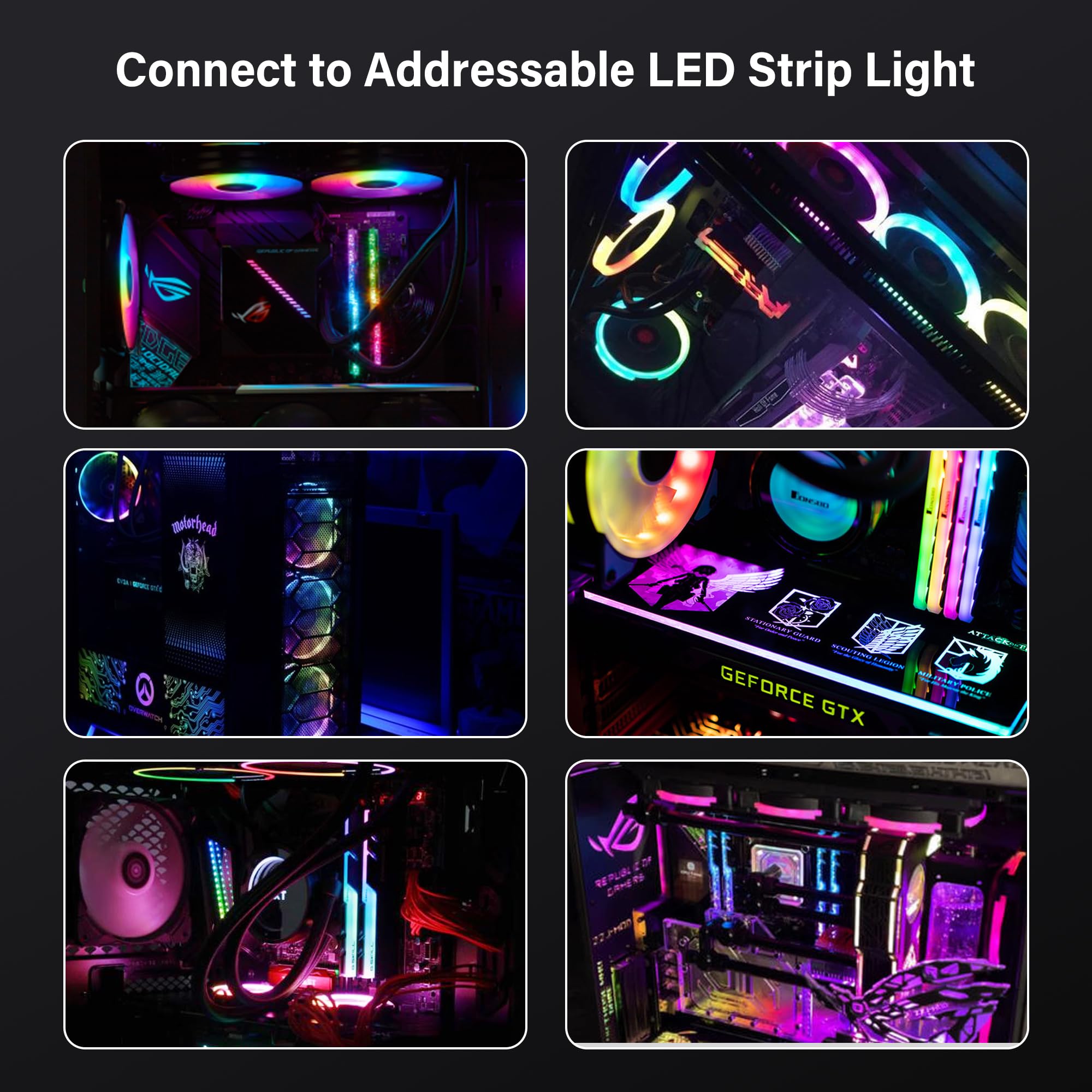 Splitter ARGB 5V 3 Pin Per PC | Da 1 A 3 Connettori | Cablaggio LED 30cm Per Ventole E Luci