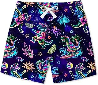 uideazone Boys Swim Trunks 3D Funny Print Surfing Board Shorts Quick Dry UPF 50+ Swimsuit Beachwear with Mesh Lining 2-12T