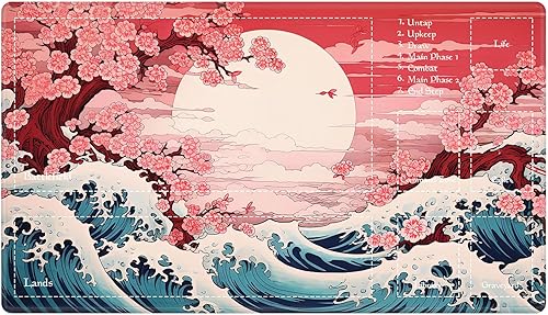 Miniatura 12 de Alfombrilla de juego MTG cosida con zona mágica para jugar cartas MTG, alfombrilla de escritorio para juego de mesa Commander, alfombrilla de duelo