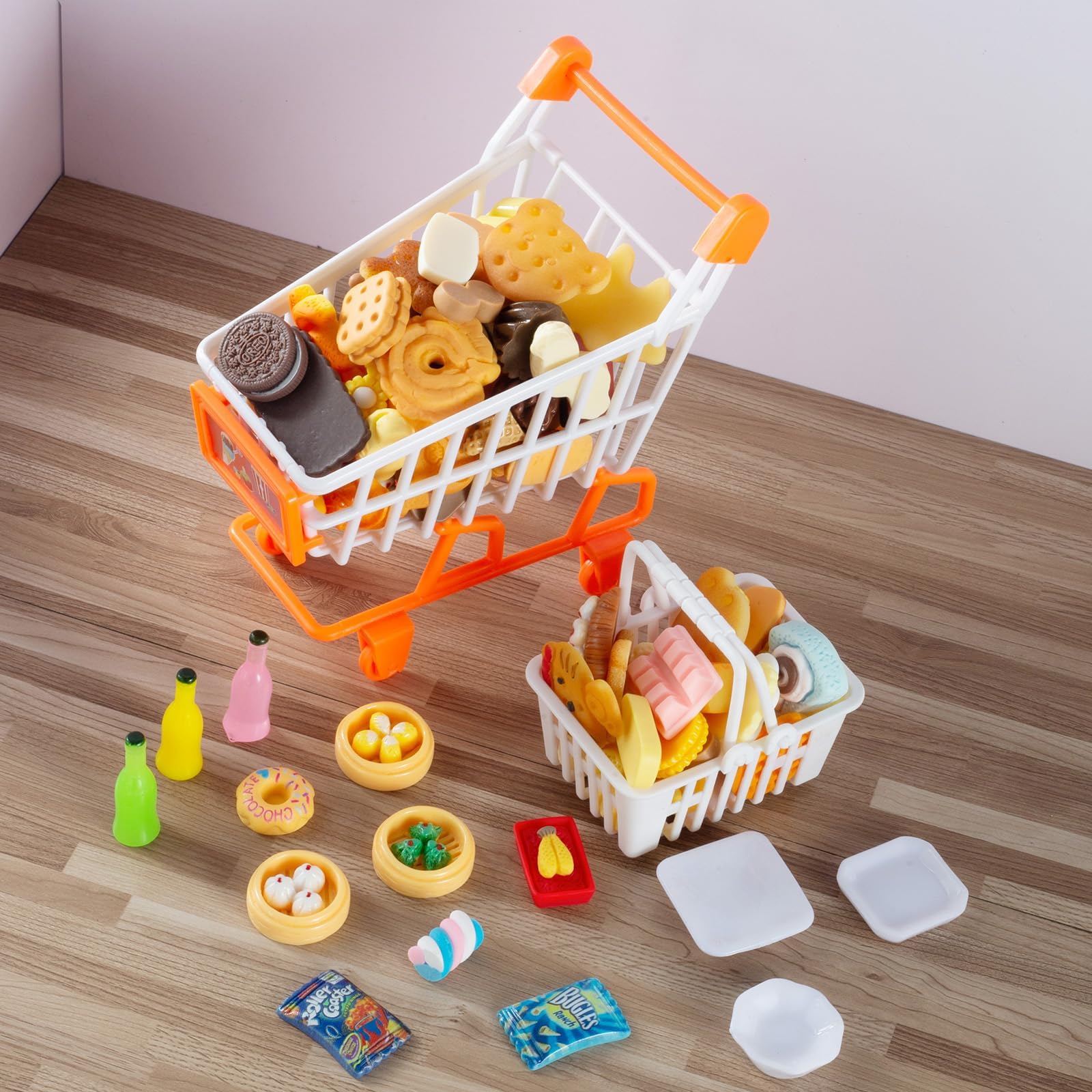 150 piezas de juguetes en miniatura para botellas de alimentos mezclados para casa de muñecas, accesorios de cocina, mini juego, resina falsa, juego de simulación, vajilla de fiesta 1/12 casa de 7