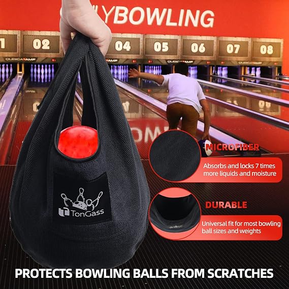 TonGass 3-Pack Bowling Ball Towel, and 3-Pack Bowling Ball Seesaw Bag