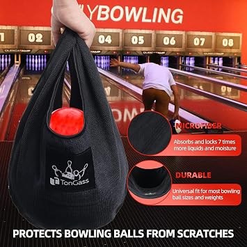 TonGass 3-Pack Bowling Ball Towel, and 3-Pack Bowling Ball Seesaw Bag