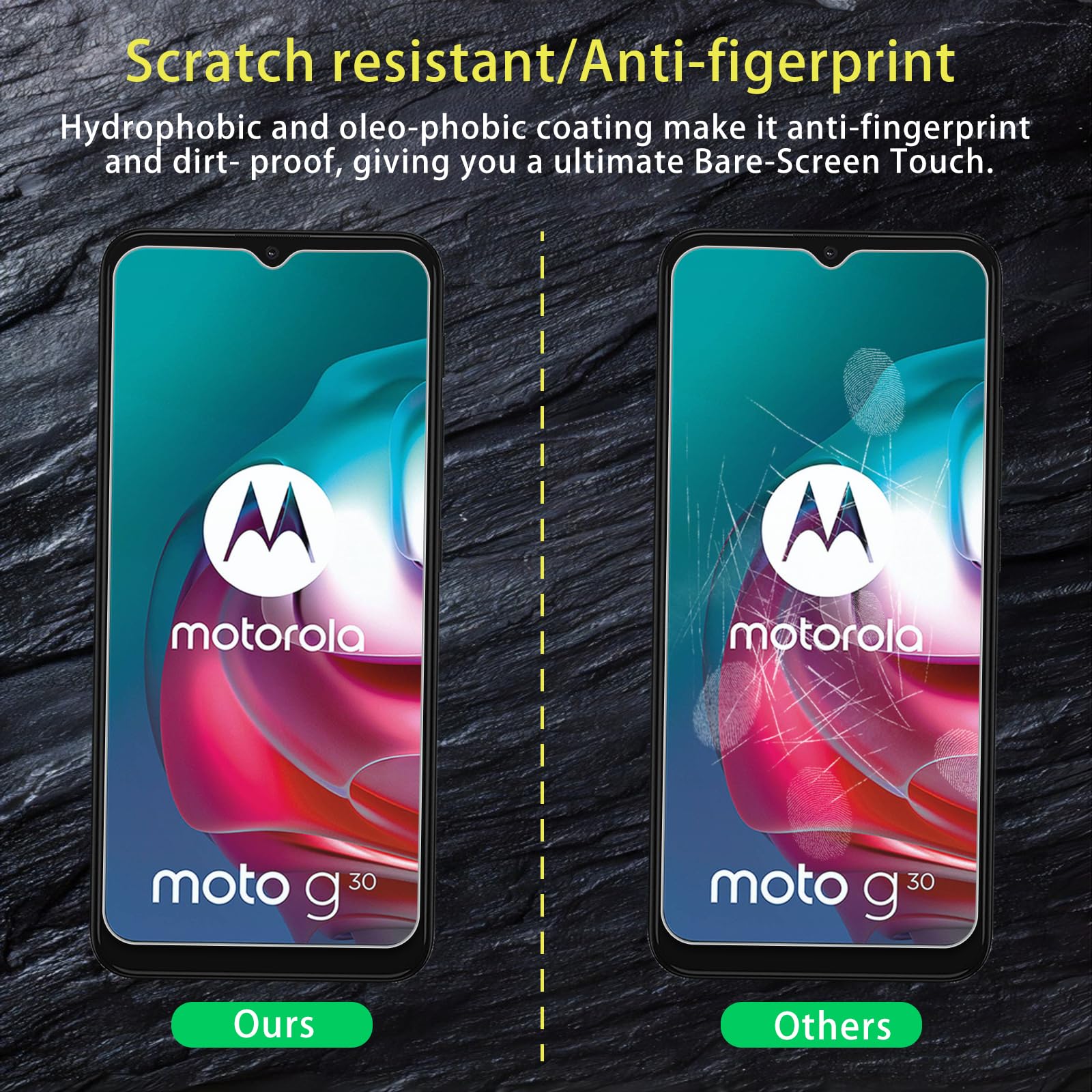 3 Pezzi) Pellicola Protettiva Vetro per Motorola Moto G10 Protezione