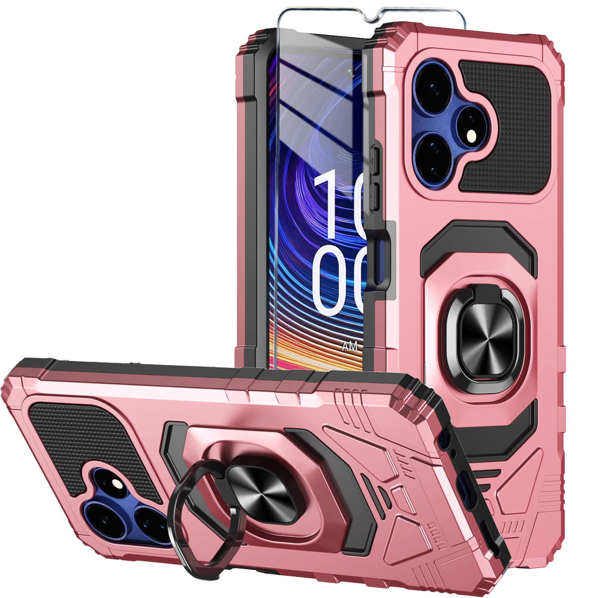 Mocotto for Boost Mobile Celero 5G+ Plus 2024 (3rd Version) Case with Tempered Glass Screen Protector,Military Grade Heavy Duty Shockproof Protective