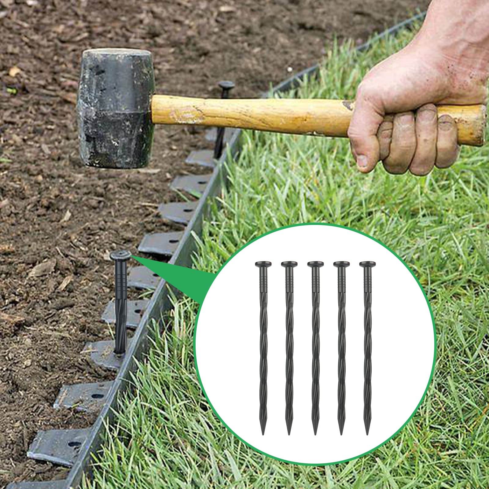 Ferraycle Landschafts-Stoffnadeln – 100 Stück, 20 Cm Lang, Verzinkt, Kreisförmige Spitze Für Unkrautvlies & Planen