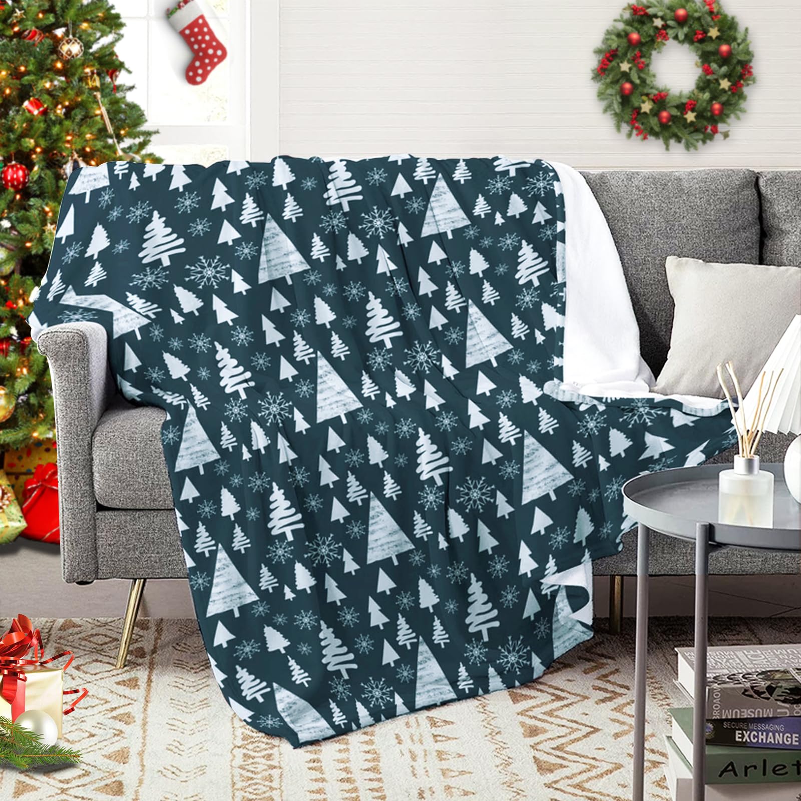PQETBV Mantas para Sofa 180 x 200 cm, Mantas Sherpa Extra Suave,Multiusos Plaid para Cama,Cubrecama, Cubresofá, para Disponible en Cuatro Estaciones-Gris Oscuro