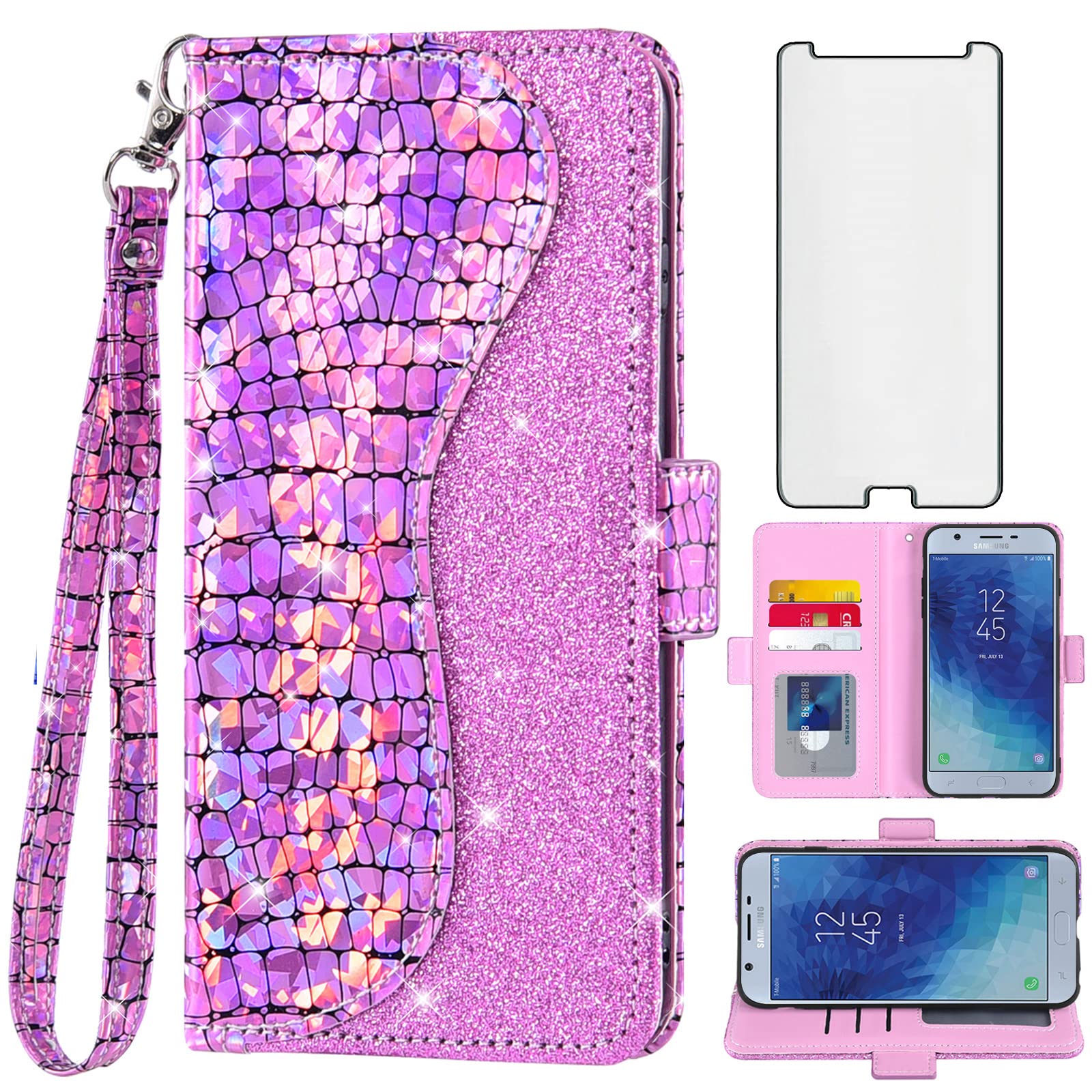 Screen Protector Phone Cases For Samsung Galaxy J3 Orbit Phone