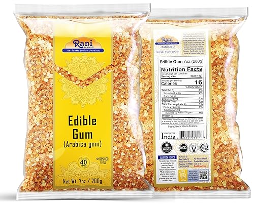 Miniatura 10 de Rani - Goma comestible entera (goma arábiga) 3.5 onzas (3.53oz)  totalmente natural, sin sal  Vegana  Sin colores  Apto para gluten  Sin OMG  Origen