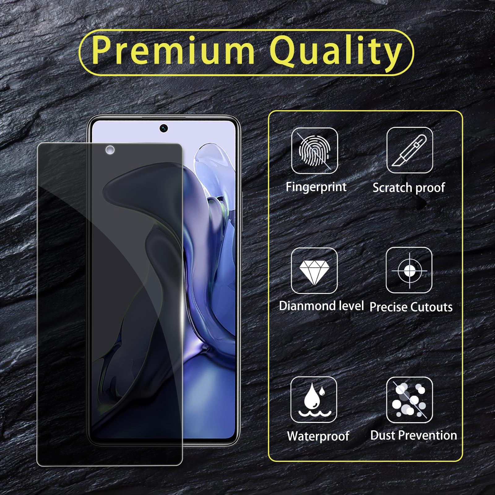 2+2 Piezas]Protector Pantalla Privacidad Para Xiaomi Mi