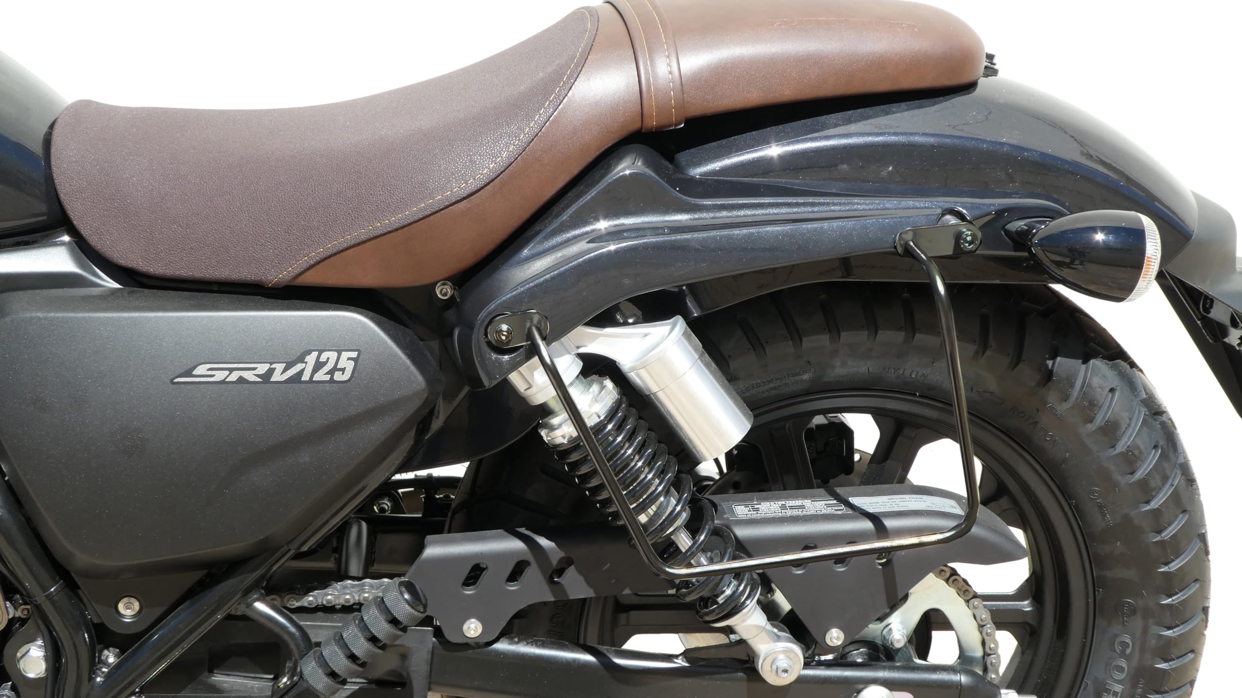 Paar schwarze Halterungen für Motorradtaschen kompatibel mit QJ SRV125
