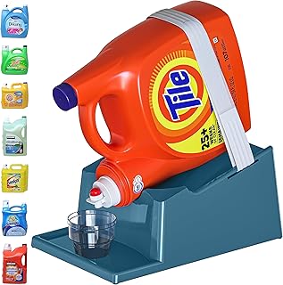 Skywin Laundry Detergent Holder Organizer and Drip Tray for Laundry Room Organization - Soap Cup Storage Tray for Liquid Laundry Detergent Containers - Laundry Detergent Dispenser Pedestal (Slate Grey)