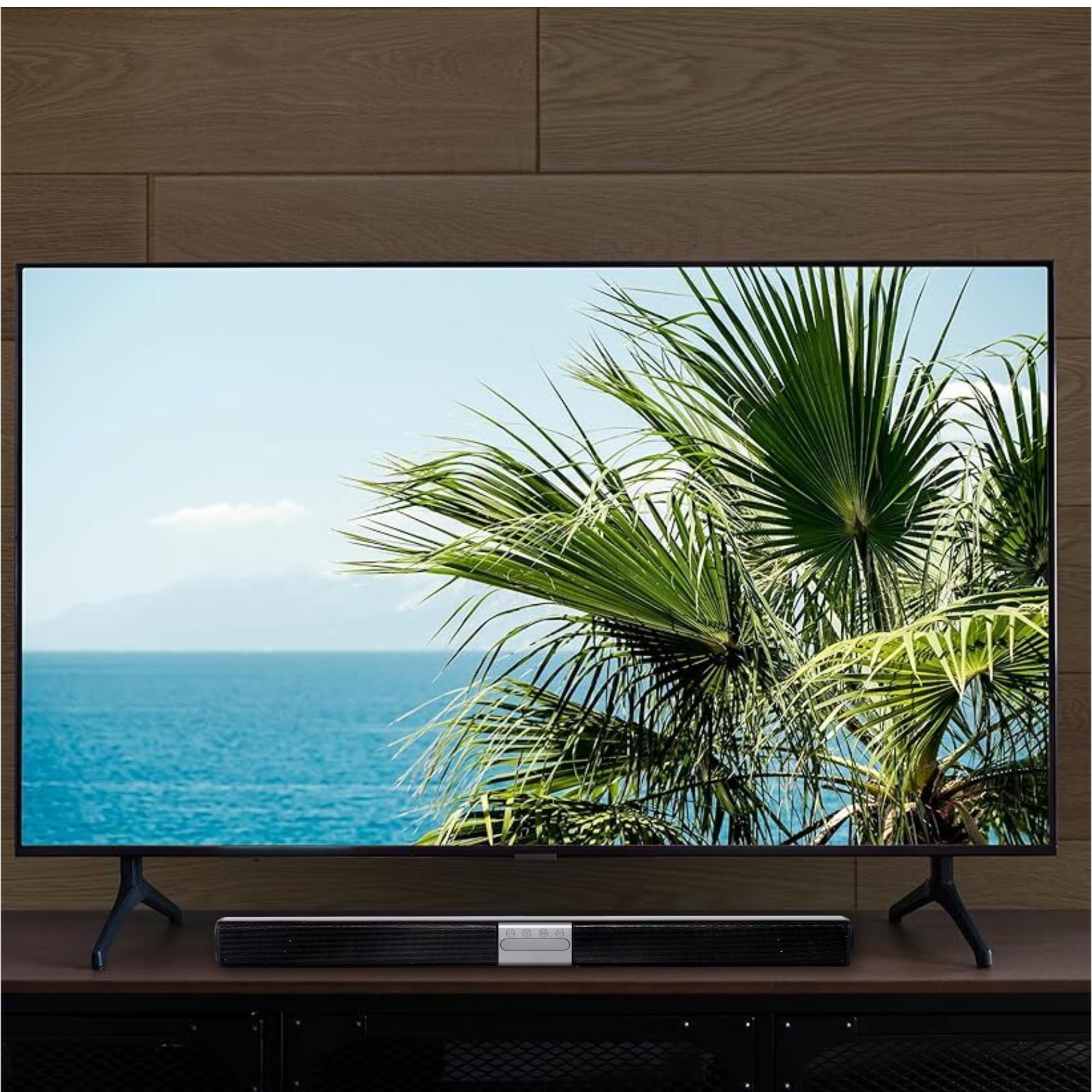 REFLEXION Soundbar Bluetooth z przyłączem audio do gniazda słuchawkowego w telewizorze, Bluetooth, wbudowanym akumulatorem, w zestawie kabel USB audio