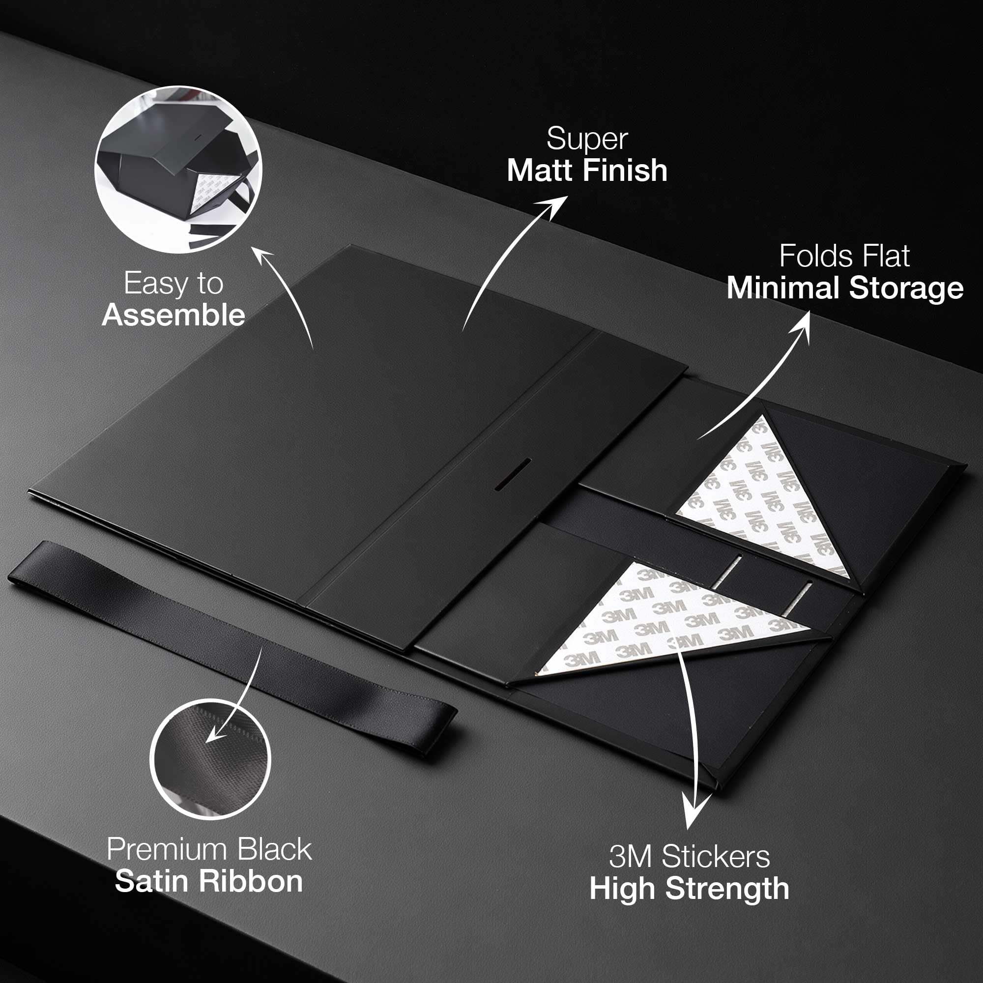 Black Gift Boxes - Pack of 1, 5kg Capacity -4