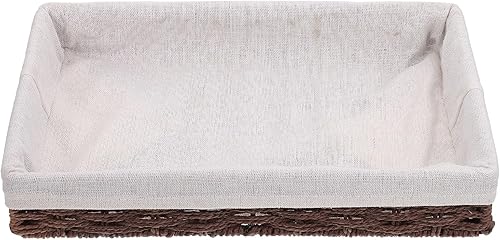 STOBAZA Cestas de almacenamiento de mimbre, cestas de mimbre de cuerda de papel tejidas a mano, pequeñas cestas rectangulares de mimbre para