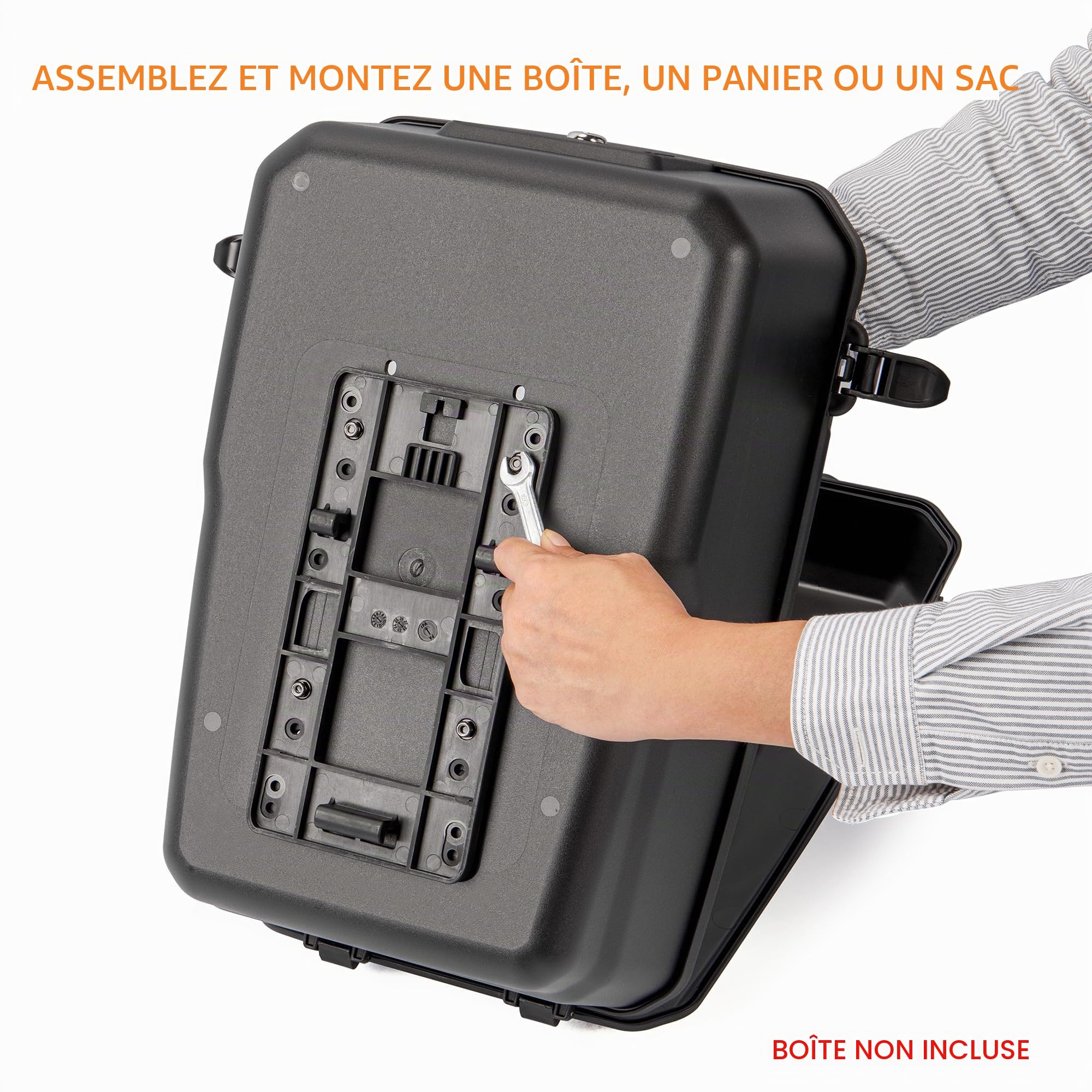 Top Case de vélo avec Plaque d'adaptation – Boîte à vélo avec poignée – Verrouillable et étanche – Grande capacité