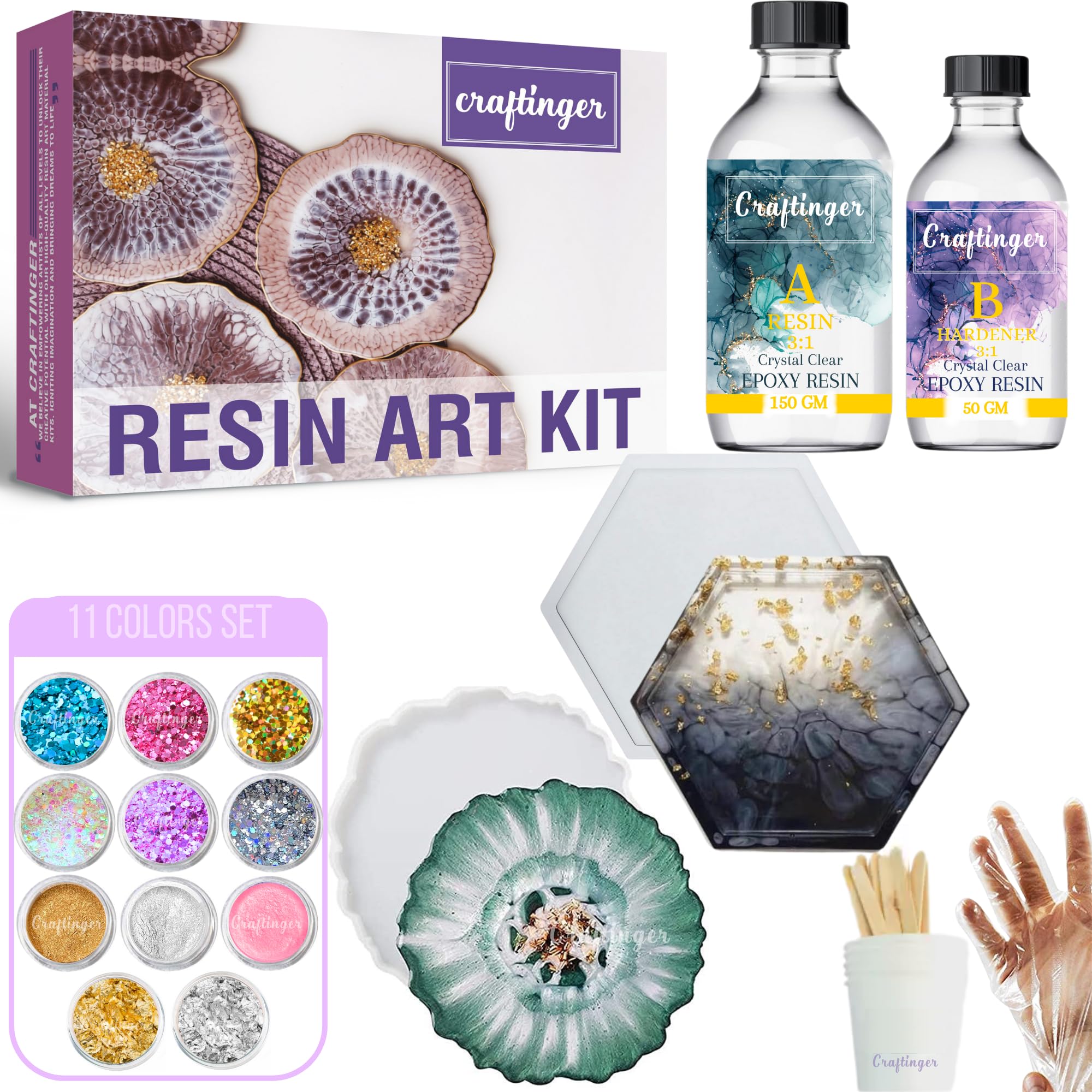 Craftinger Diy Resin Coaster Kit With 200Gm Epoxy Resin Moulds And More, Multicolor (B0C9NLCPR1) Amazon Price History, Amazon Price Tracker