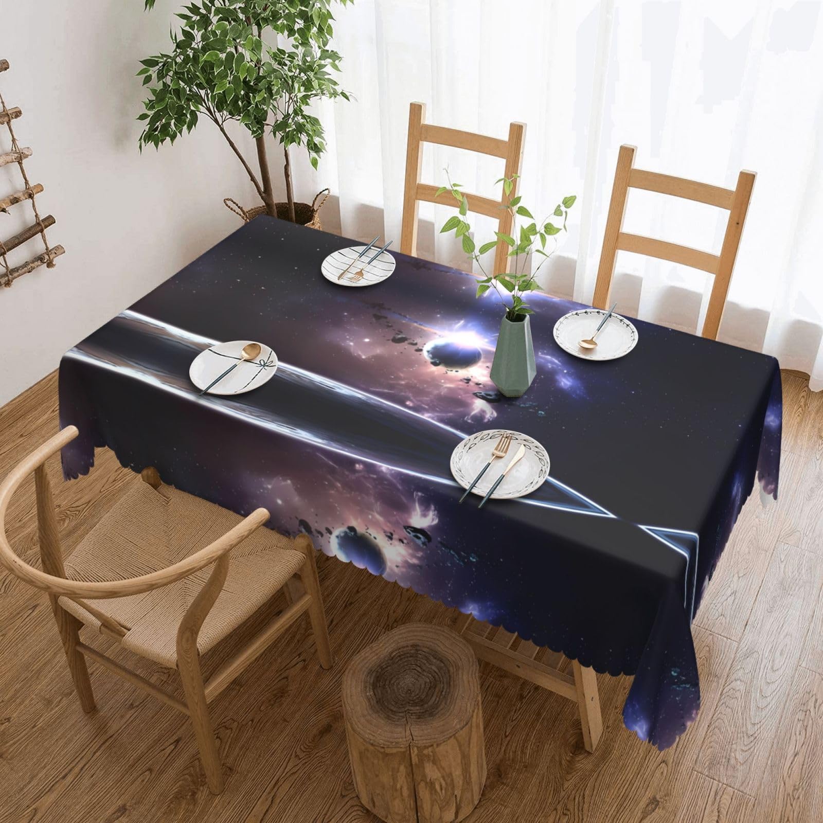 MROWYC Earth and Moon Printed tablecloths are suitable for hotels, picnics, and parties, and can effectively protect the tabletop