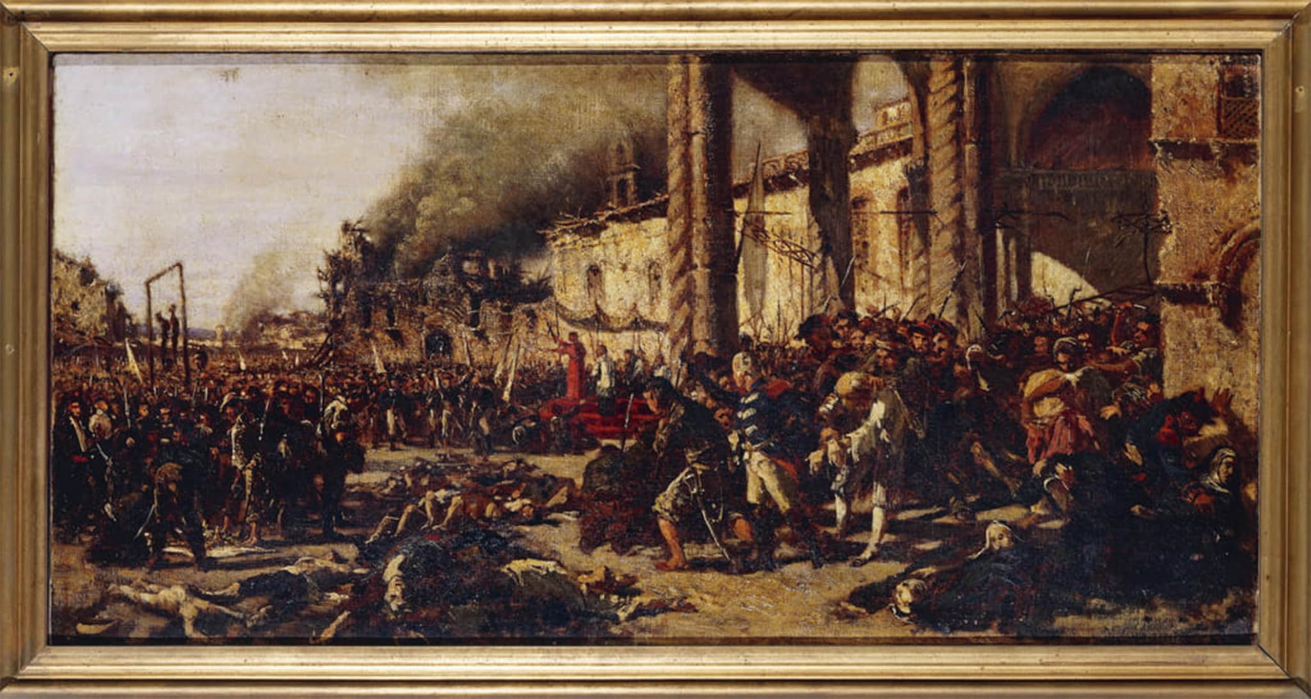 SERENDIPITP Retro Picture Poster Wall Art Pictures Painting Italy Naples the Slaughters of Altamura by Famous Artist Wall Art Canvas Print for Wall Decor 60x90cm