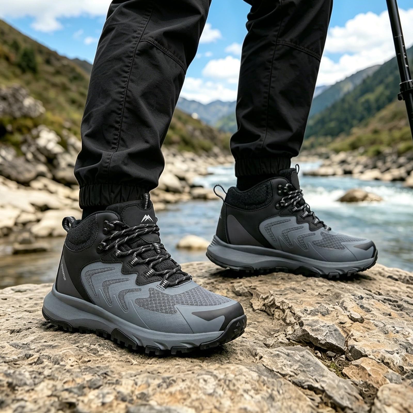 Wanderstiefel Herren Wasserdicht und Leichte, Wanderschuhe Hiking Schuhe Outdoor
