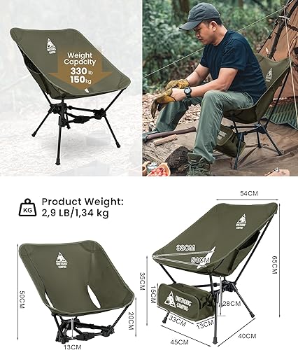 Miniatura 3 de ONETIGRIS Tigerblade - Silla de camping, ligera, plegable, silla de senderismo, compacta, portátil, capacidad de 330 libras