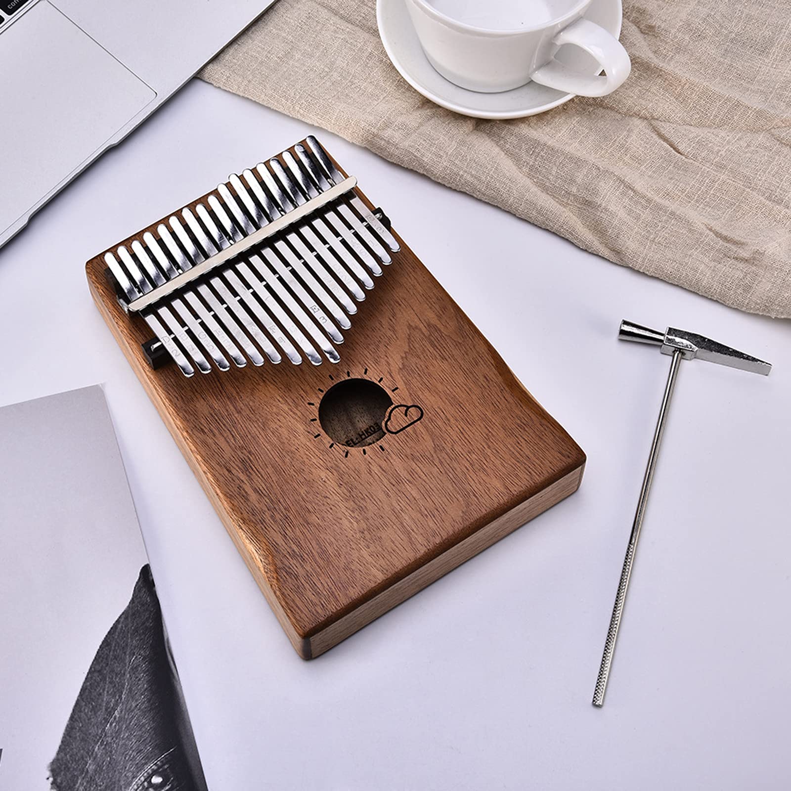 Kalimba, Instrument de Musique Adulte Piano à Pouce Thumb Piano 17 Touches Instrument de Musique Portable Cadeaux pour Enfants et Adultes Débutants