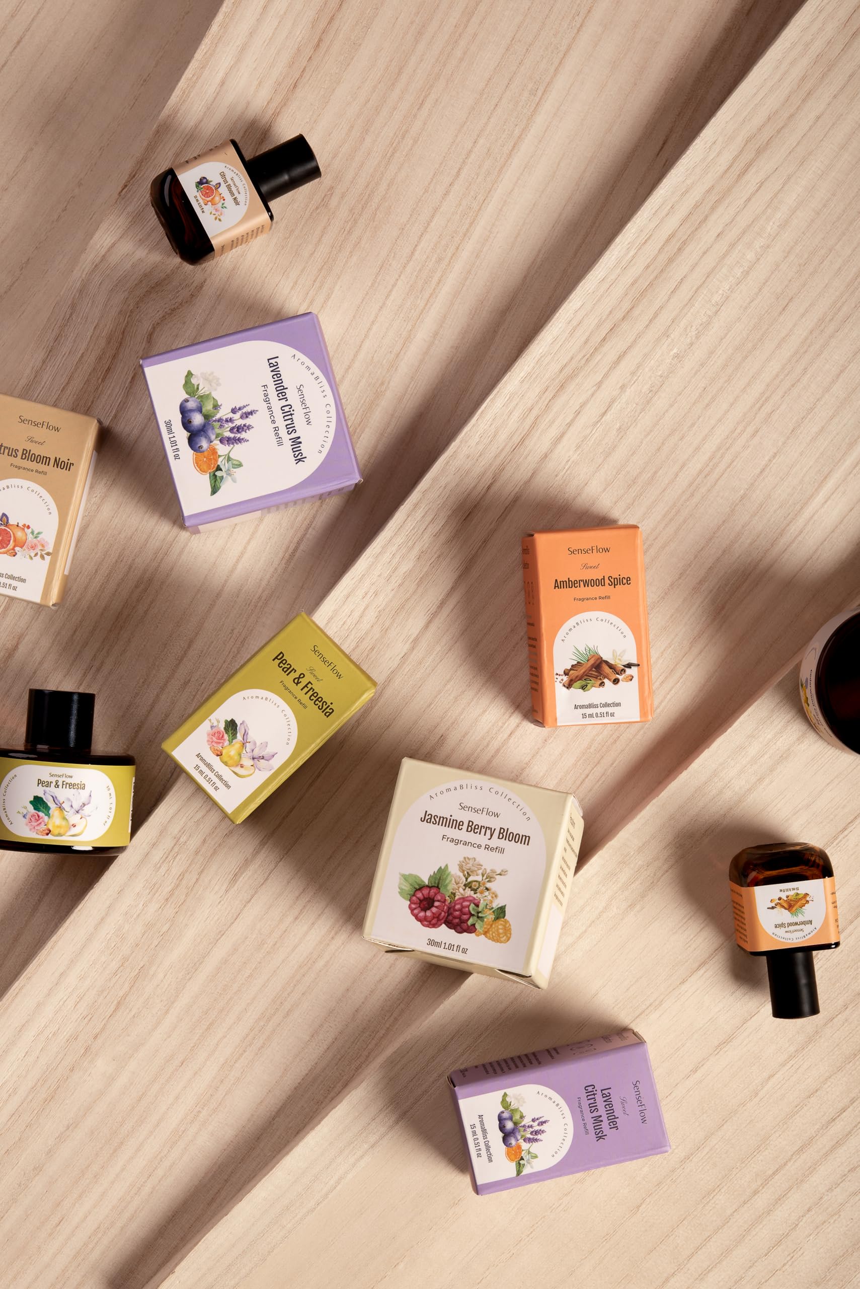 Aceite Esencial para Difusor 30ml, Aceites Aromáticos 100% Puros, Aceite de Aromaterapia de Primera Calidad, Fragancias para el Aire, Relajación - Cítricos y Loto Especiado
