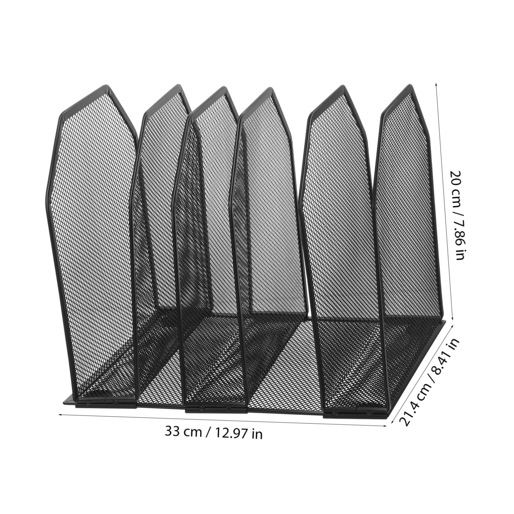 STOBOK Vertical File Organizer Metal Mesh Desktop Storage Rack for Office Classroom Home Study Section Letter Tray for Efficient Document Organization and Space Optimization