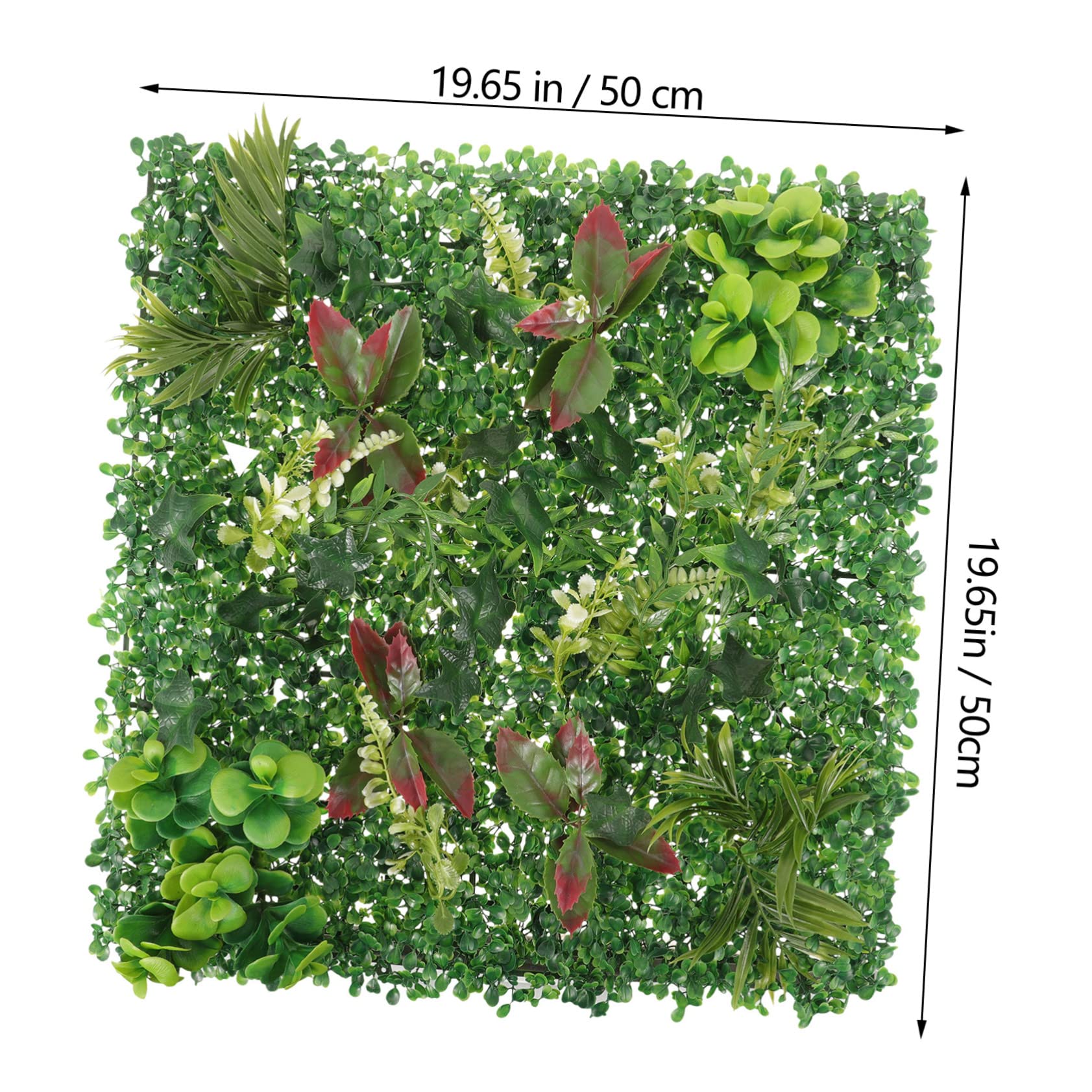 Mikikit Mur Végétal Artificiel 50x50 Cm en Ldpe Vert, Fausse Pelouse Décorative Anti-UV, Facile à Installer pour Décoration Murale Intérieure et Extérieure