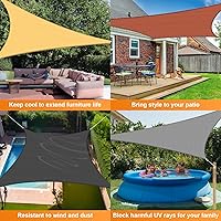 Vista 2 de Artpuch - Toldo rectangular tipo vela, con bordes curvados, de grado comercial, 5.46 oz/yd², permeable, para exteriores, terraza, patio trasero