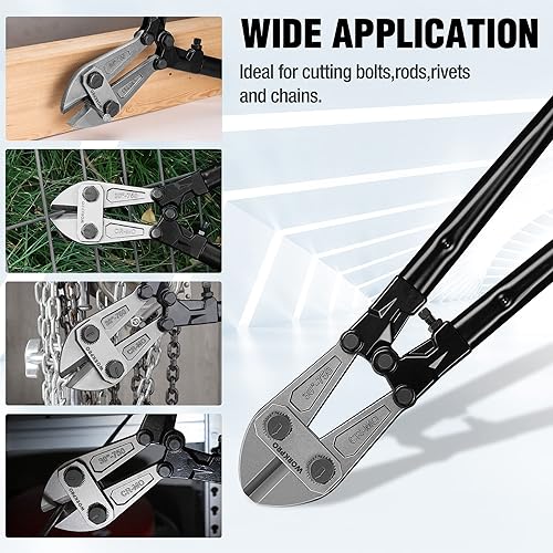 Miniatura 7 de WORKPRO W017007A Cortador de pernos, mango bimaterial con agarre de goma suave, 30 pulgadas, hoja de acero al molibdeno cromado