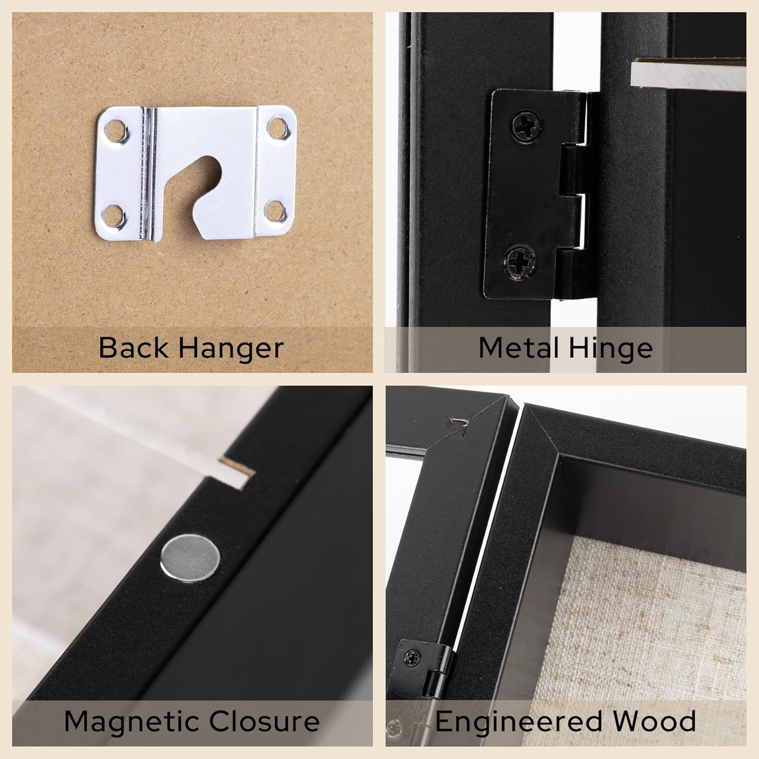 11x14 Shadow Box Display Cases with Removable Clear Shelves, Glass Door Memory Box, Black Deep Shadow Box Frame with DIY Light Strip for Keepsake Collectibles, Wedding Bouquet, Photos