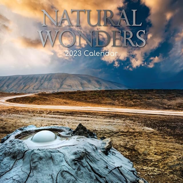 Wall Calendar 2023 - Natural Wonders, 30 x 30 CM Monthly View, 16-Month, Natural World Theme, Includes 180 Reminder Stickers