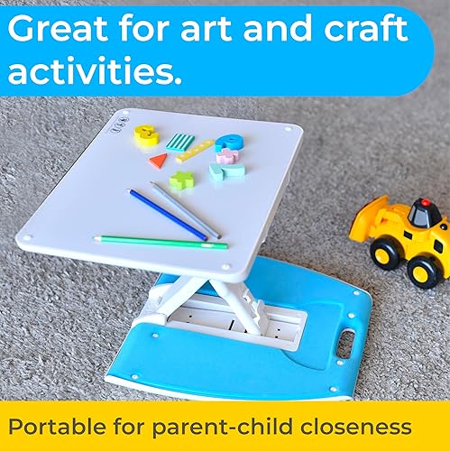 Miniatura 6 de Escritorio de regazo y suelo para niños, resistente y plegable, ideal para dibujar, leer y hacer manualidades con cómodo cojín, diseño ajustable