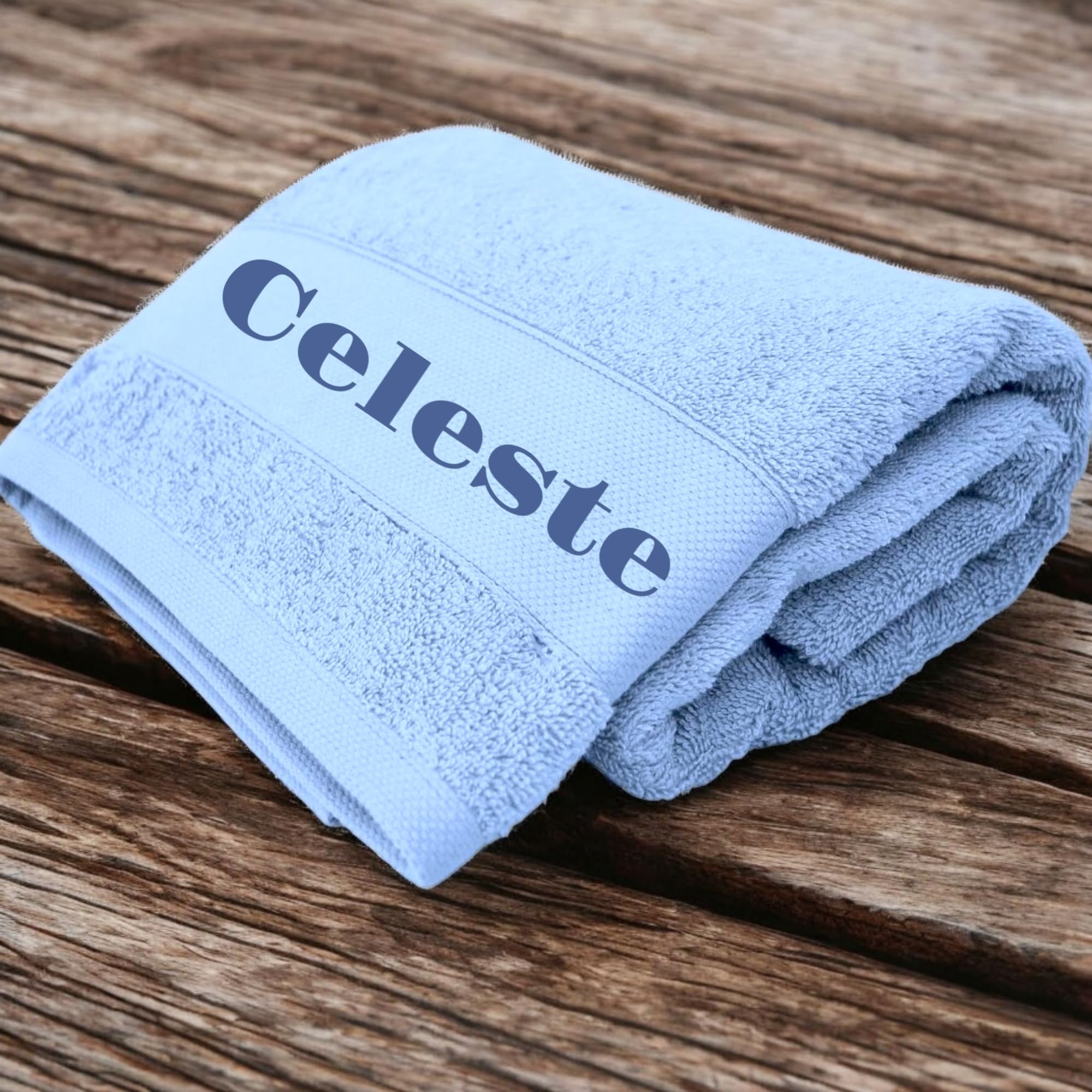 Set asciugamani per asilo. 5 asciugamani per asilo con asola e nome ricamato. Asciugamani personalizzati per bambini (Celeste, Nome)