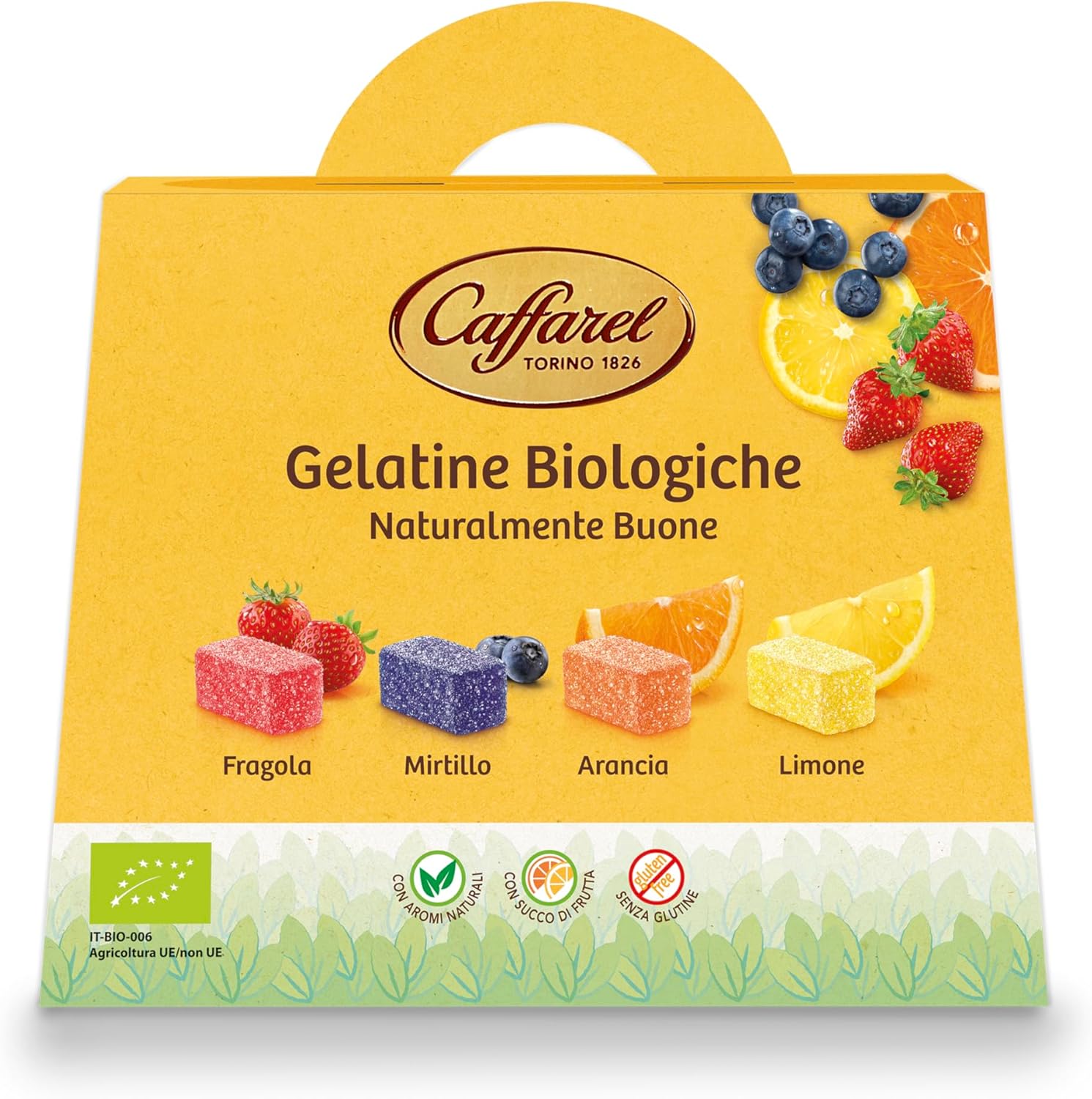 Caffarel Gelatine alla Frutta Assortite, Caramelle Biologiche, confezione 300g - Immagine 1