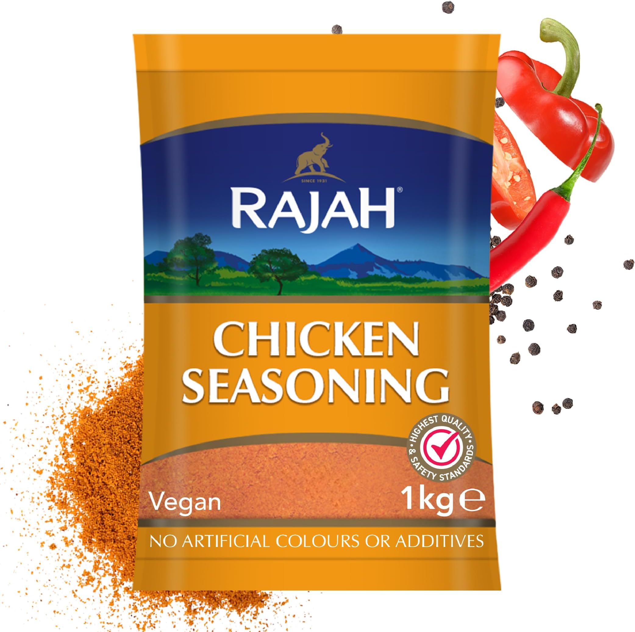 Rajah Spices Chicken Seasoning 1KG | Perfect for BBQ, Marinates & Meat Seasoning | Chicken Seasoning Powder | (1kg) Pack of 1