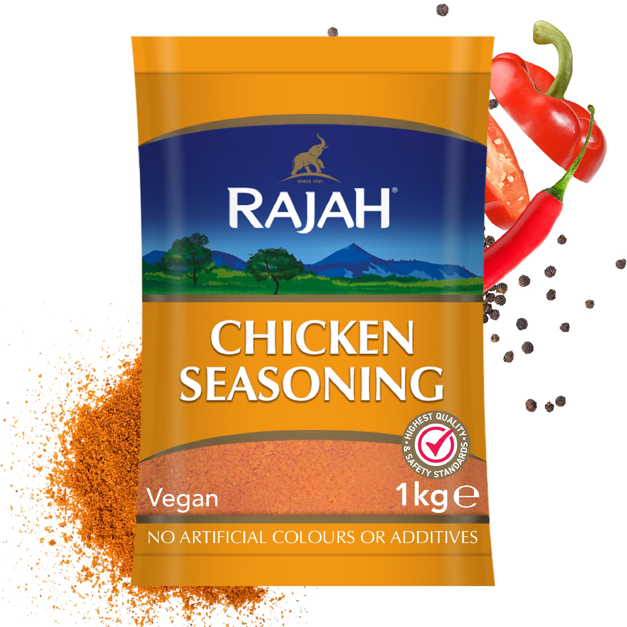 Rajah Spices Chicken Seasoning 1KG | Perfect for BBQ, Marinates & Meat Seasoning | Chicken Seasoning Powder | (1kg) Pack of 1