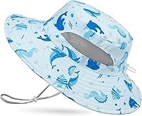 Vista 20 de Sombrero de sol para niñas de 2 a 8 años de malla con protección UV, sombrero de playa plegable para niñas de 2 a 8 años