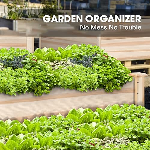 Miniatura 2 de VIVOSUN Cama de jardín elevada, 46 x 24 x 32 pulgadas, jardinera elevada móvil con ruedas bloqueables, estante de almacenamiento y forro protector