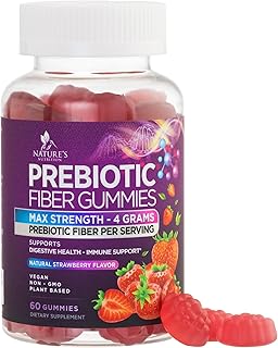 Fiber Gummies For Adults - Daily Digestive Health and Regularity Support - Soulable Fiber 4g Per Serving Gummy Supplement - Prebiotic Gut Support Gummy Plant Based Digestion Support - 60 Gummies