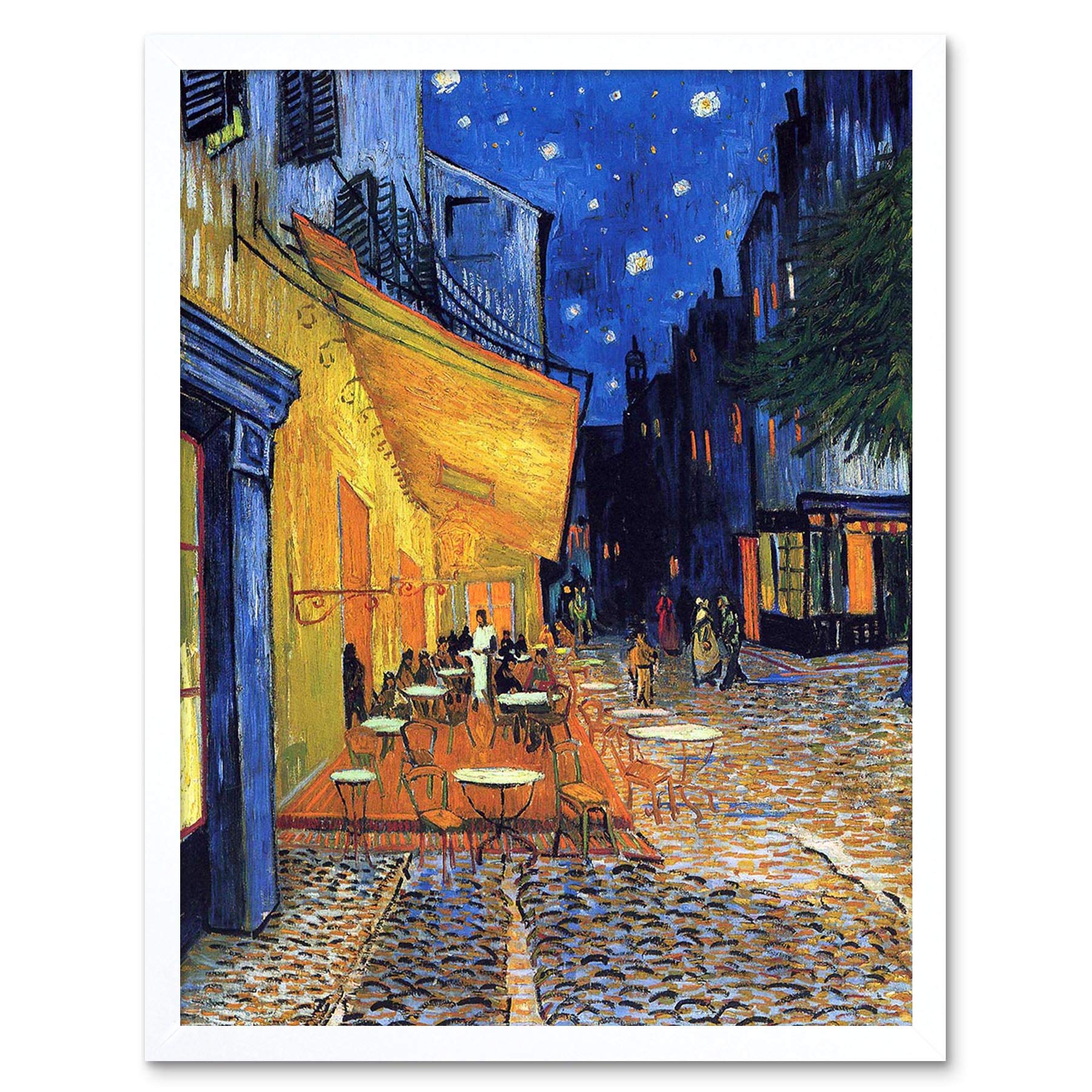 Wee Blue Coo Vincent Van Gogh Cafe Terrace Place Du Forum Arles 1888 Art Print Framed Poster Wall Decor 12X16 Inch