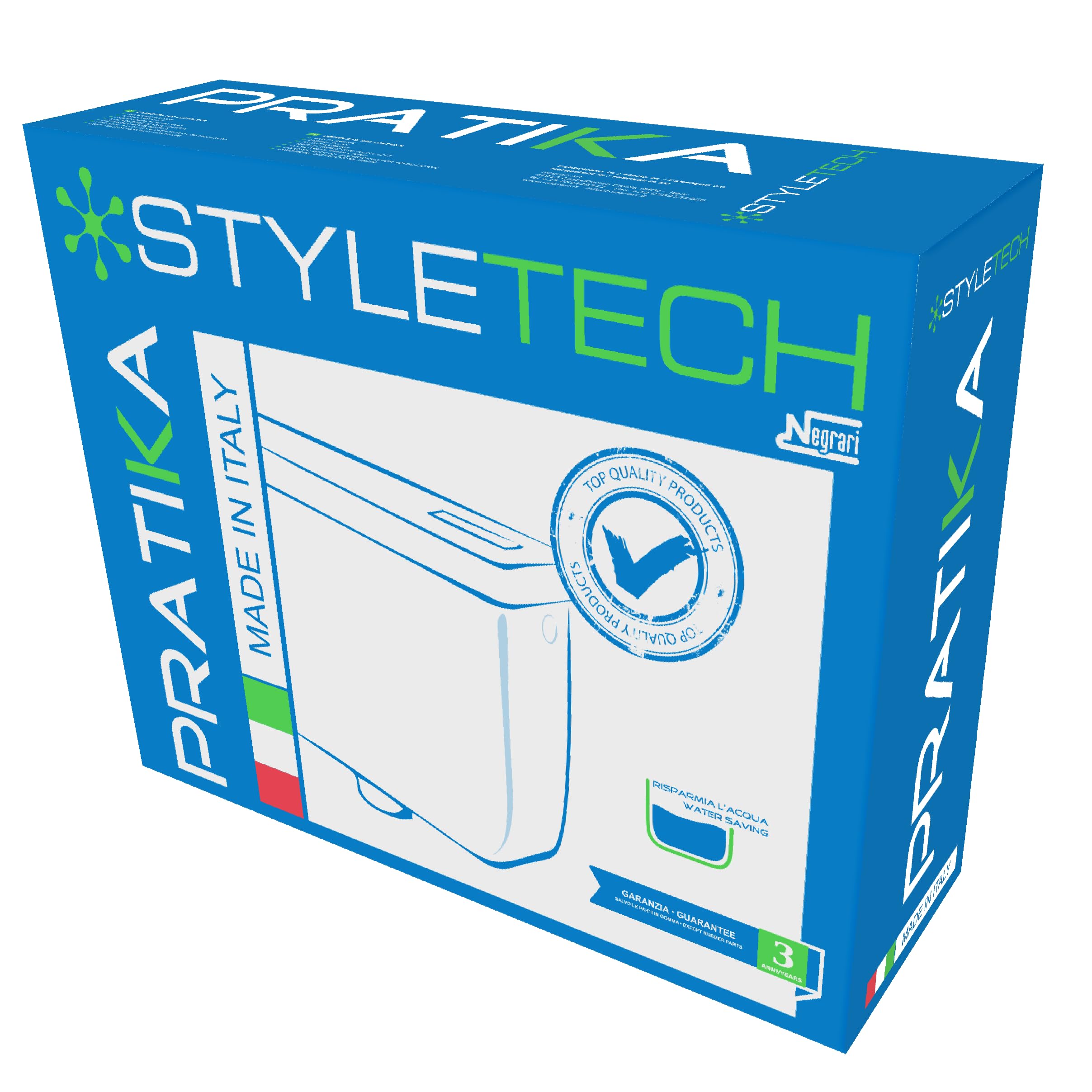 Styletech Cassetta WC a Zaino in ABS 8 Litri Doppio Scarico Silenzioso