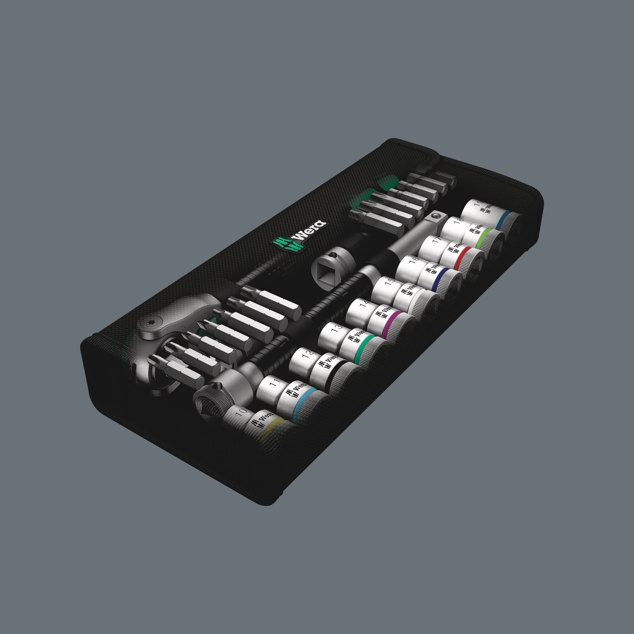 Wera, 8100 SC 6 Kit con cricchetto Zyklop Speed, attaco da 1/2", metrico, 28 pezzi