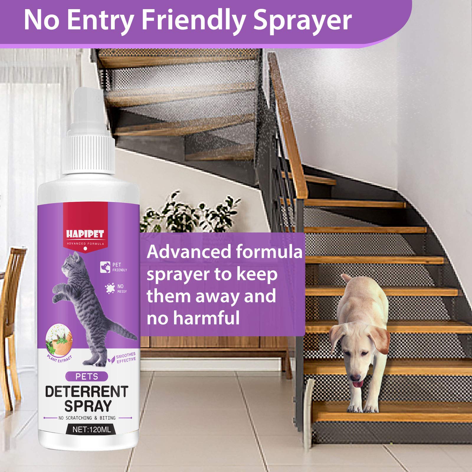 Katzenabwehrspray, Natürlich Effektiv Hundeabwehrspray, Kratzschutz Katze Hund Katzenschreck Anti Katzen Spray für Innen und AuBen