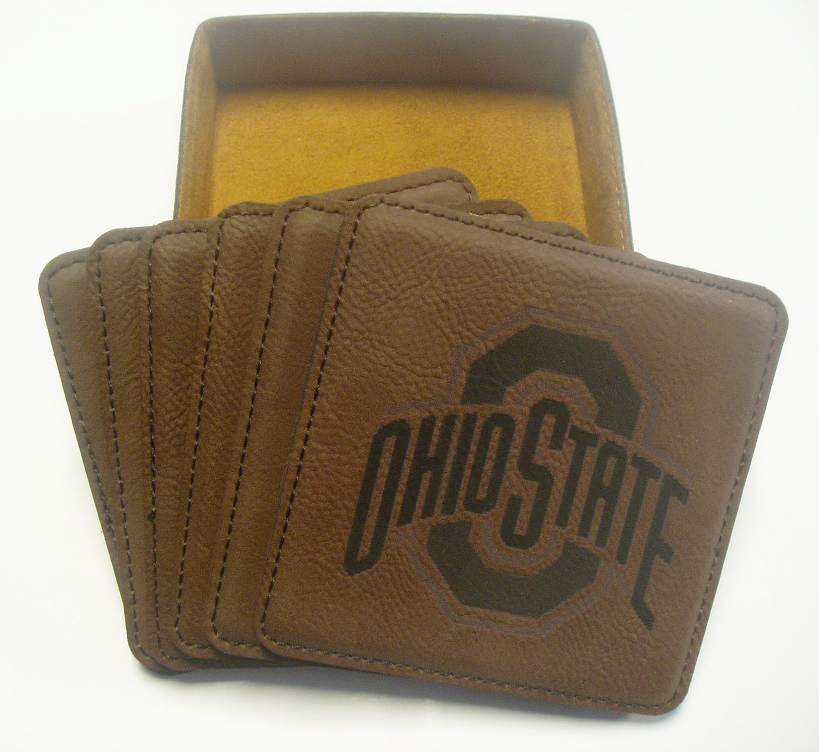 GFSF Ohio State Set of Six 6 Engraved Leather 4