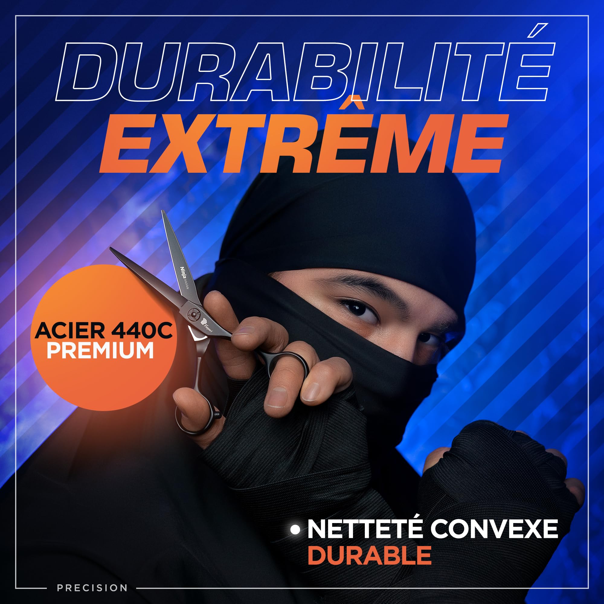 Fagaci Ciseaux Coiffure Professionnel 5.5 Pouces Acier 440C Pour une Précision Supérieure, Ciseaux Cheveux Lames Extrêmement Tranchantes, Netteté Durable