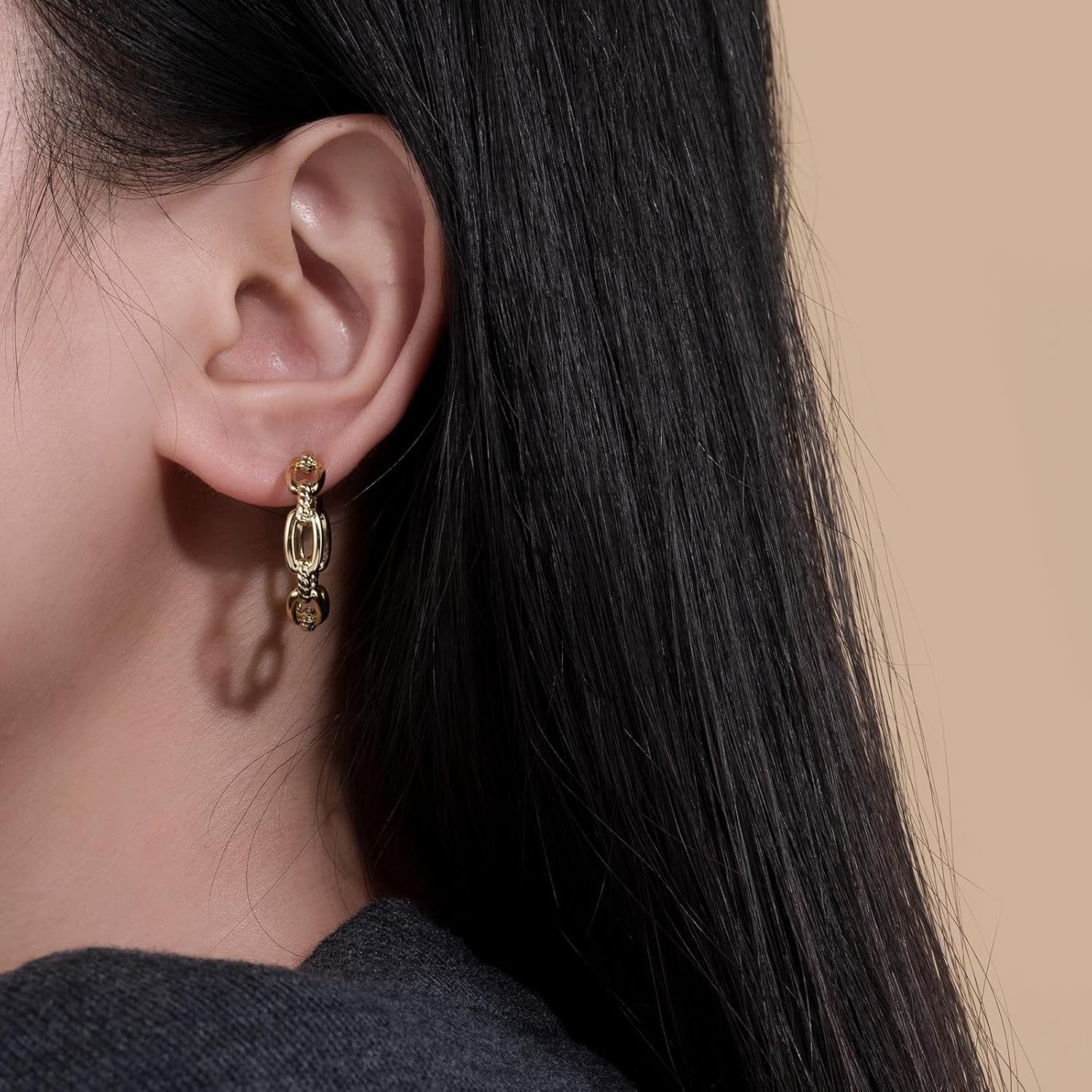 14K Gold Hoop Earrings for Women Lightweight Hypoallergenic Gold Hoops Simple Classic Everyday Wear 25mm/30mm Gold Earrings Fashion Jewelry Gift - Image 4